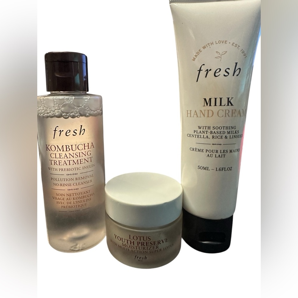 FRESH Bundle of Milk Hand Cream, Lotus Moisturizer & Kombucha Cleansing Treatmnt